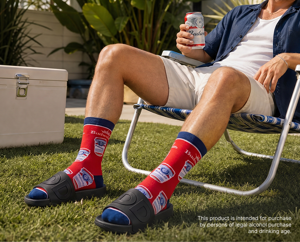 Budweiser Cans Crew Socks