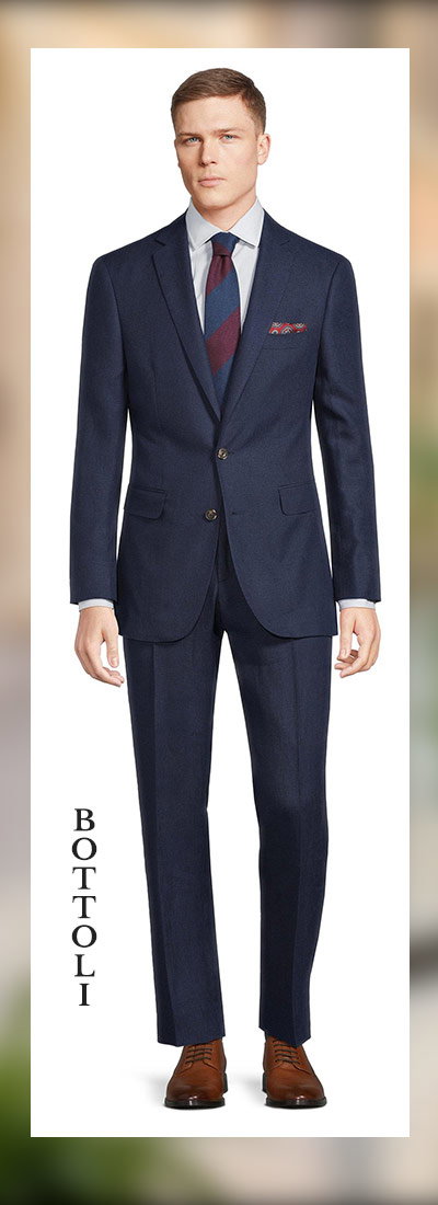 Navy Wool & Linen Suit
