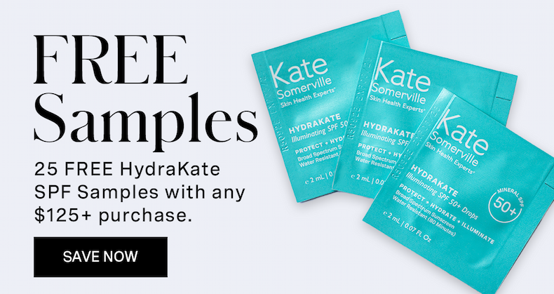 FREE Samples | 25 FREE HydraKate SPF Samples with any $125+ purchase. | SAVE NOW