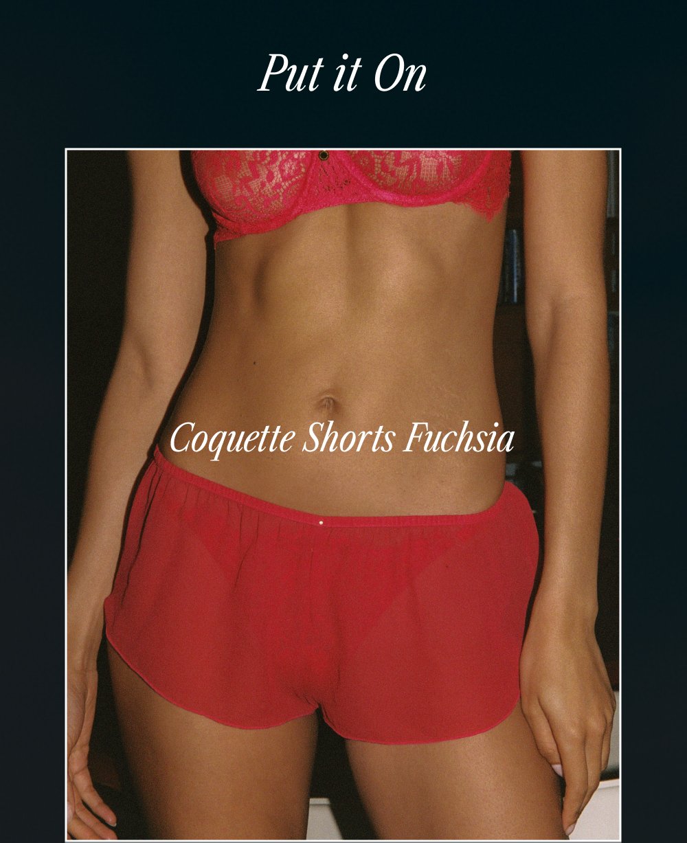 Put it On Coquette Shorts Fuchsia Everyday Bodysuit Brown Les Girls Rib Crop Tank Grey