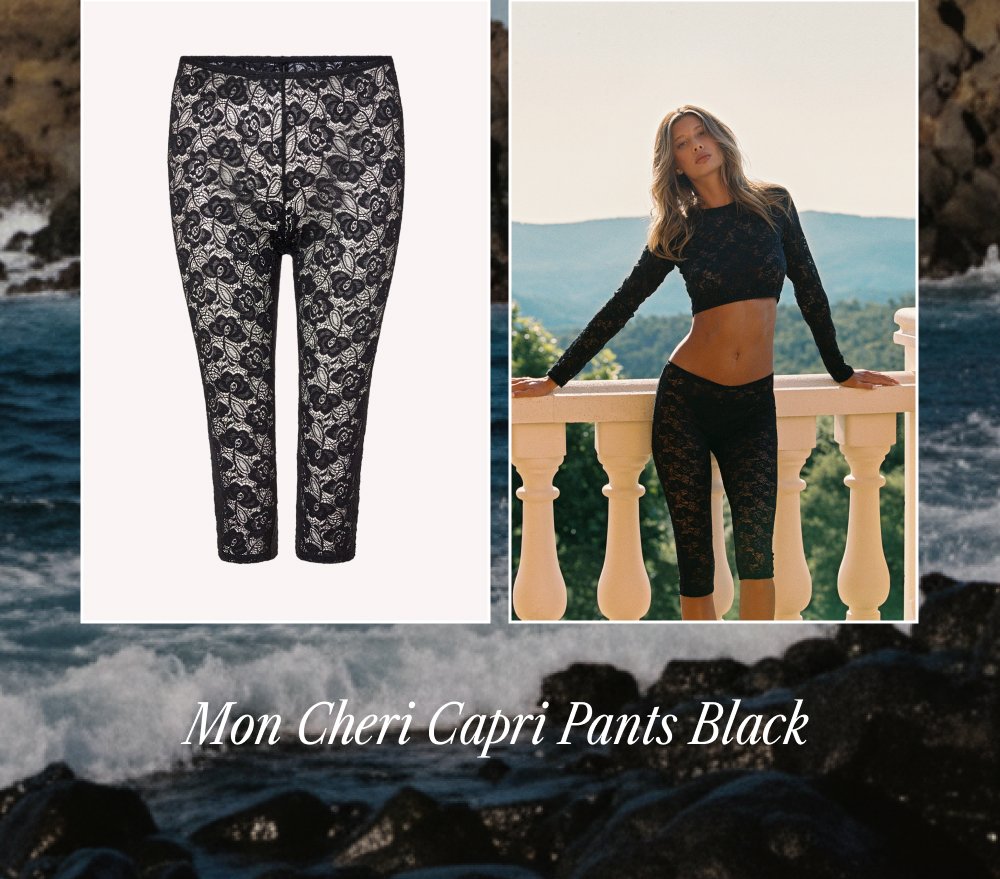 YOU WON’T REGRET IT Bandeau Sapphire Mon Cheri Capri Pants Black
