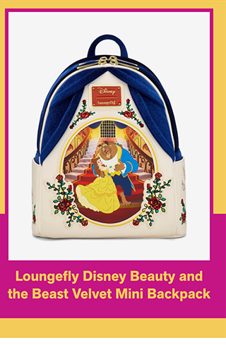 Loungefly Disney Beauty and the Beast Velvet Mini Backpack