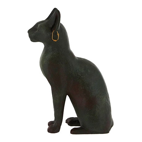 Resin replica inspired by an original ancient Egyptian bronze cat figure. - Shop Now.