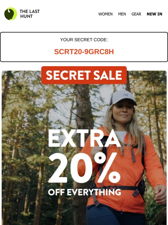 Secret EXTRA 20% off