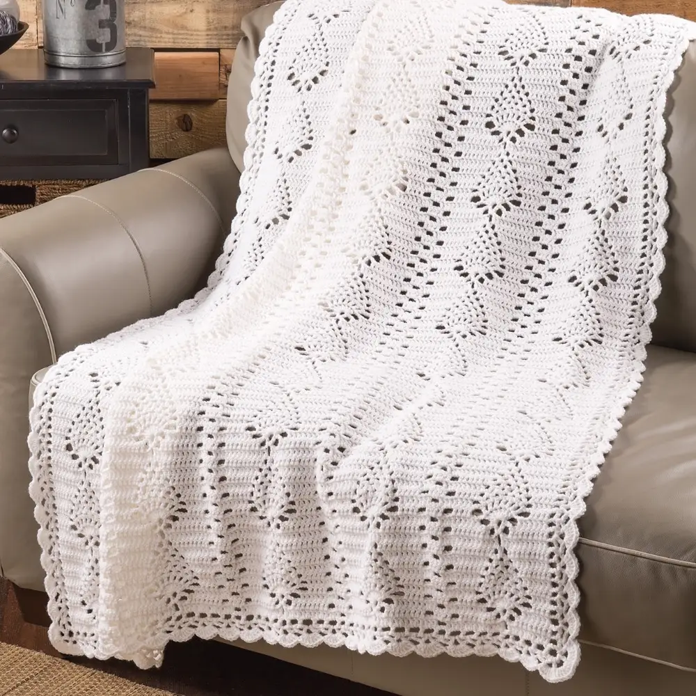 Pineapple Panels Throw Blanket Crochet Kit