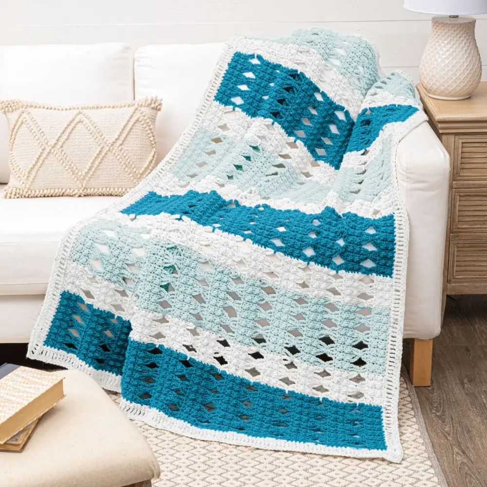 Seafoam Bay Wheatfields Throw Crochet Kit