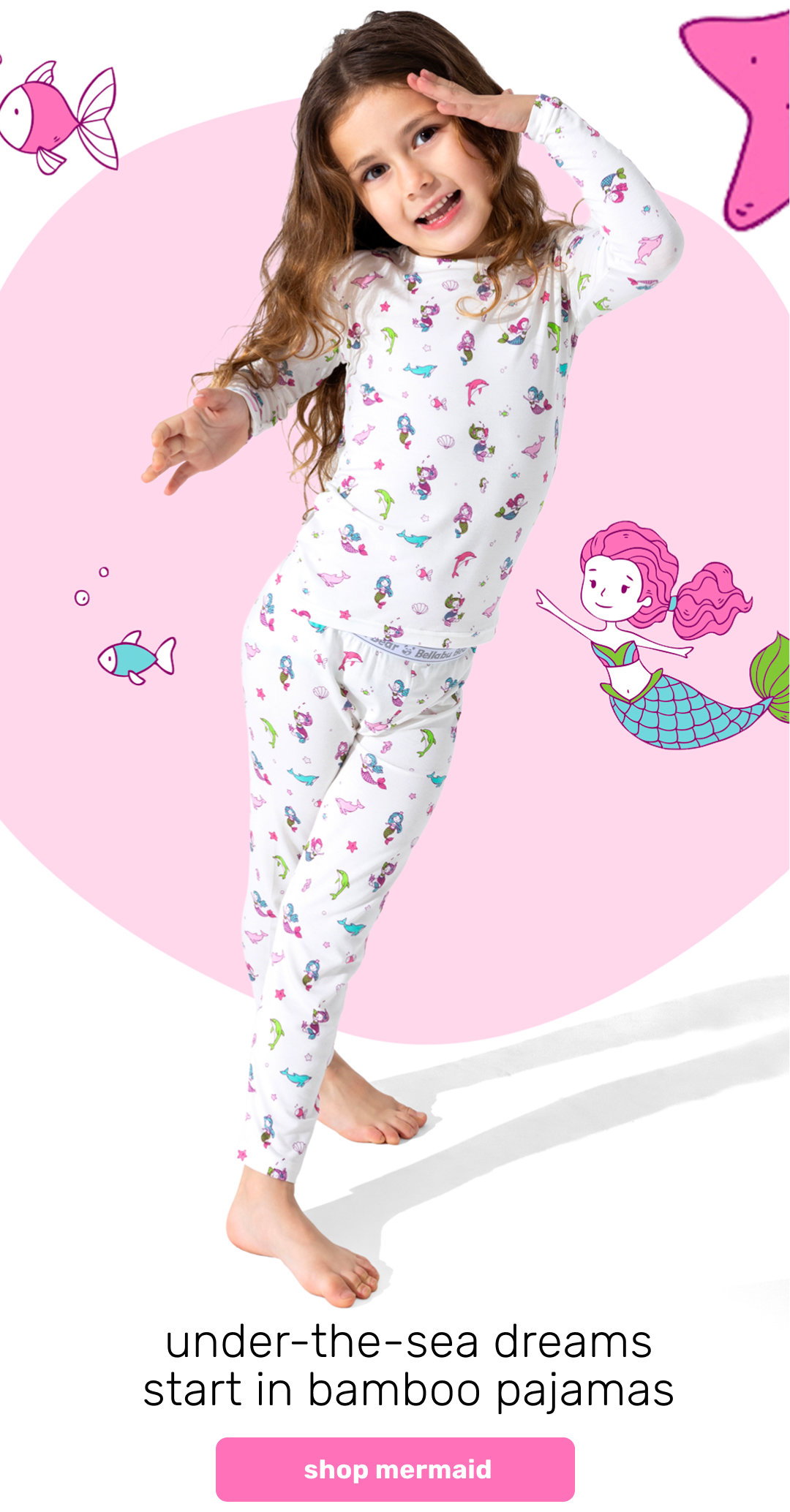 mermaid kids pajamas 