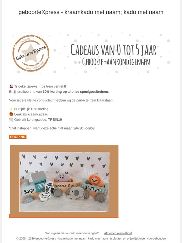 Nu 10% korting op alle speelgoedtreinen 🚂