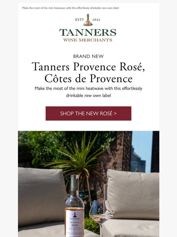 NEW! Tanners Provence Rosé, Côtes de Provence