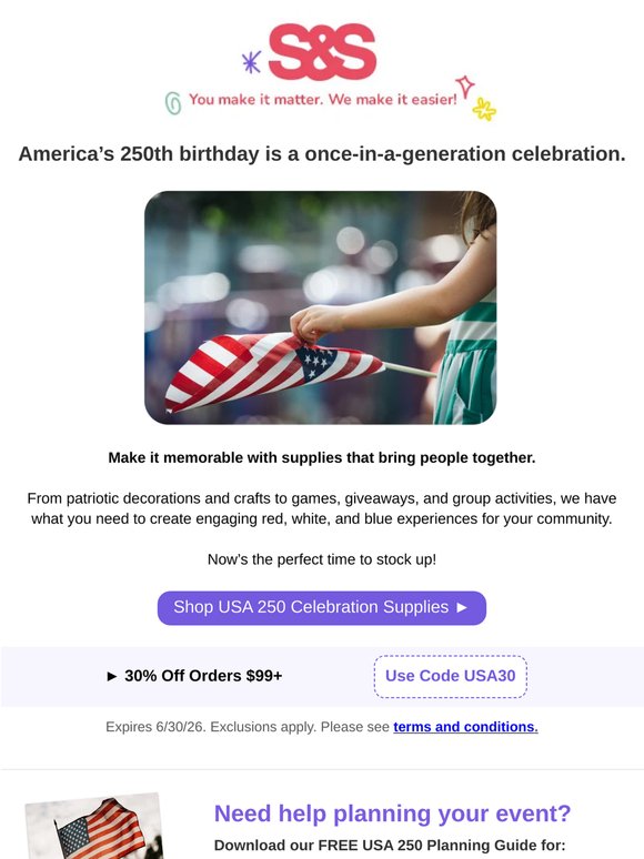 Still Planning Your USA 250 Celebration? Save 30%