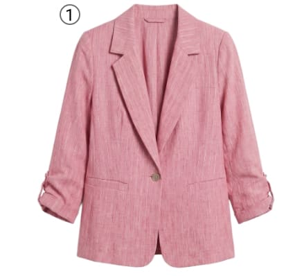 Veste tailleur rayée, aspect irrégulier