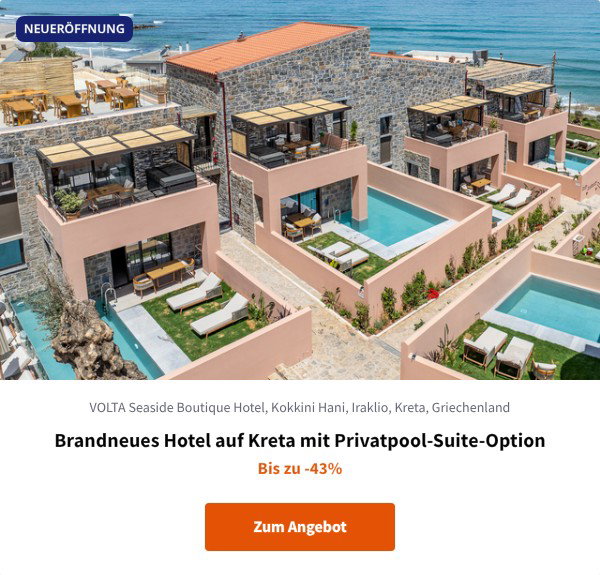 Brandneues Hotel auf Kreta mit Privatpool-Suite-Option