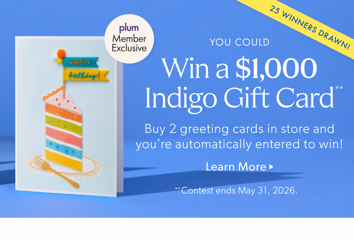 You Could Win a $1,000 Indigo Gift Card