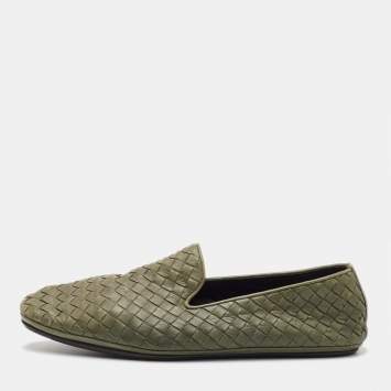 Size 40 Green Intrecciato Leat