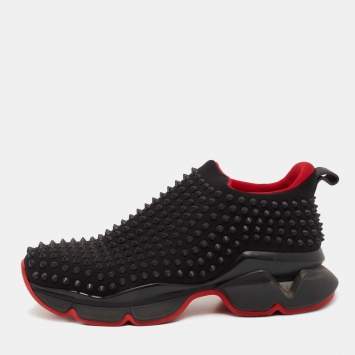 Black Stretch Fabric Spike Soc
