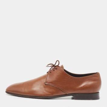 Brown Leather Square Toe Derby