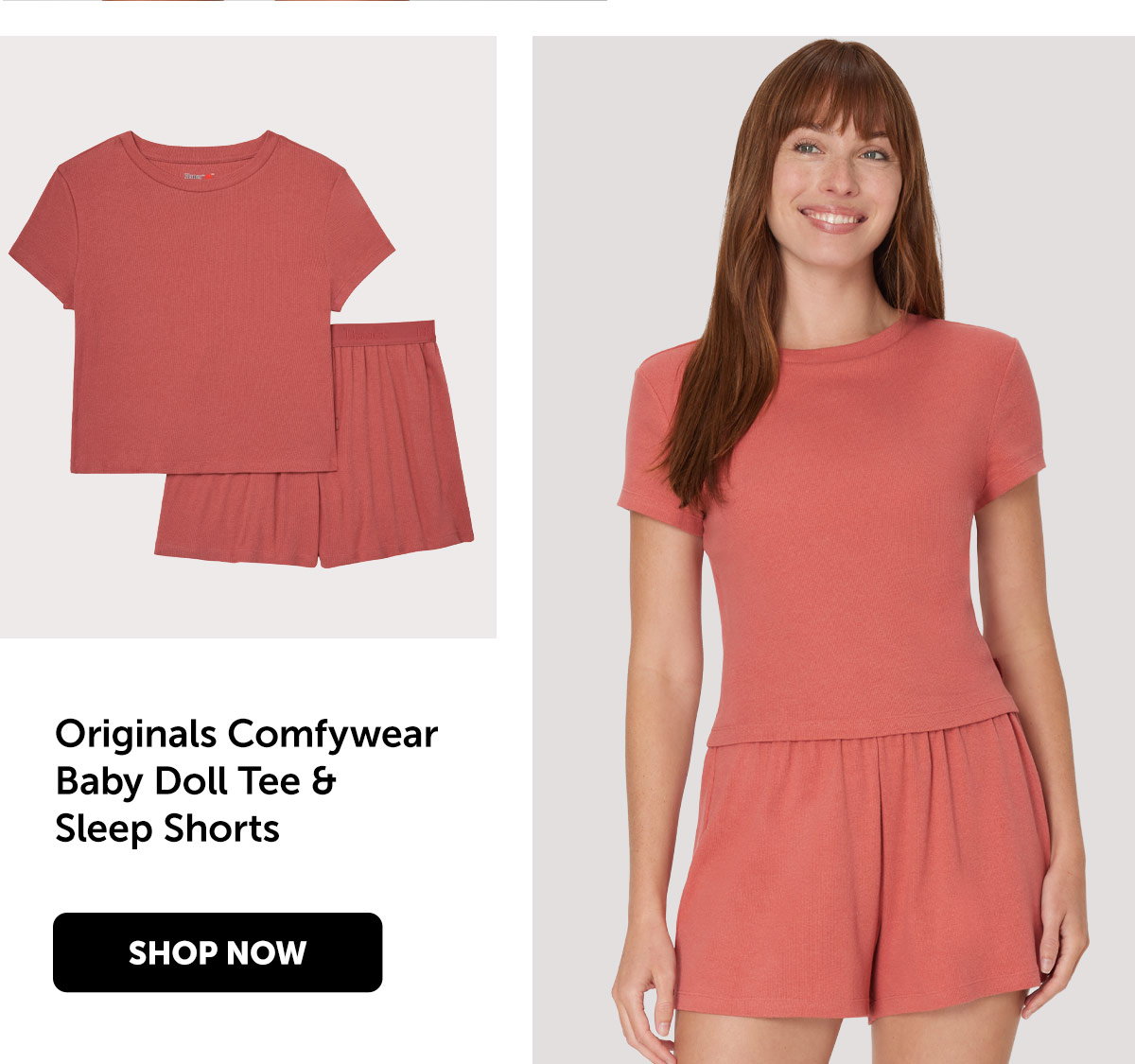 Originals Women’s Comfywear SuperSoft Baby Doll Tee & Sleep Shorts Lounge Set