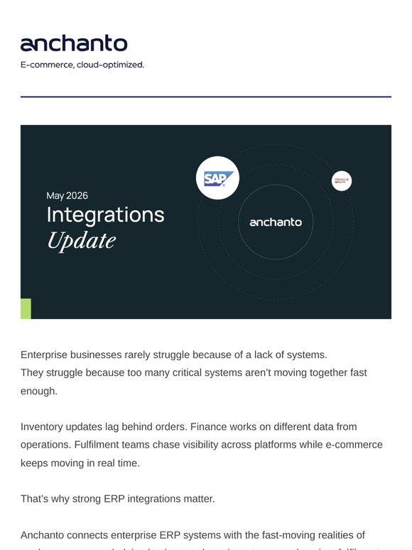 Integrations Update from Anchanto - May 2026