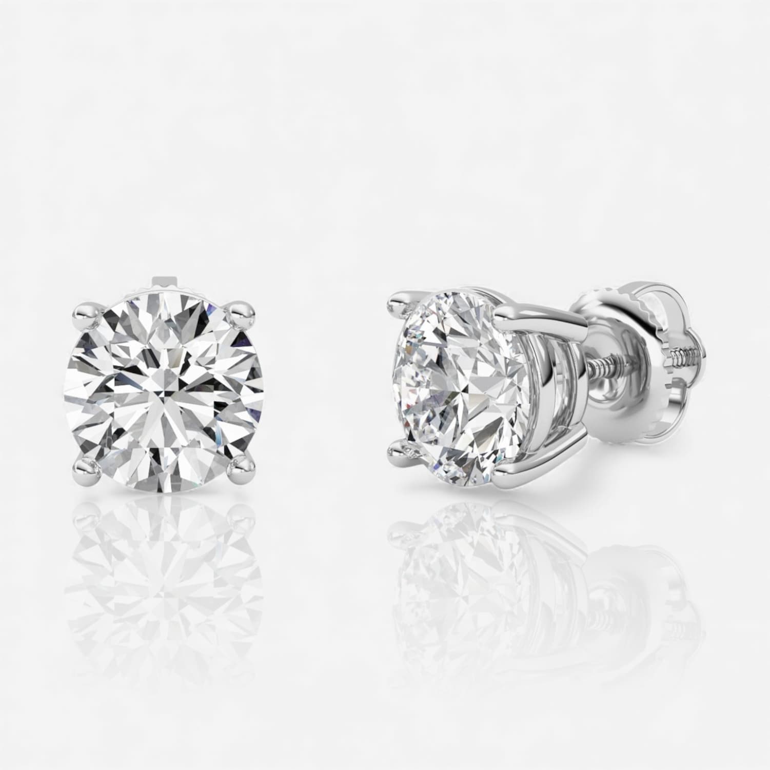 white gold lab grown diamond stud earrings