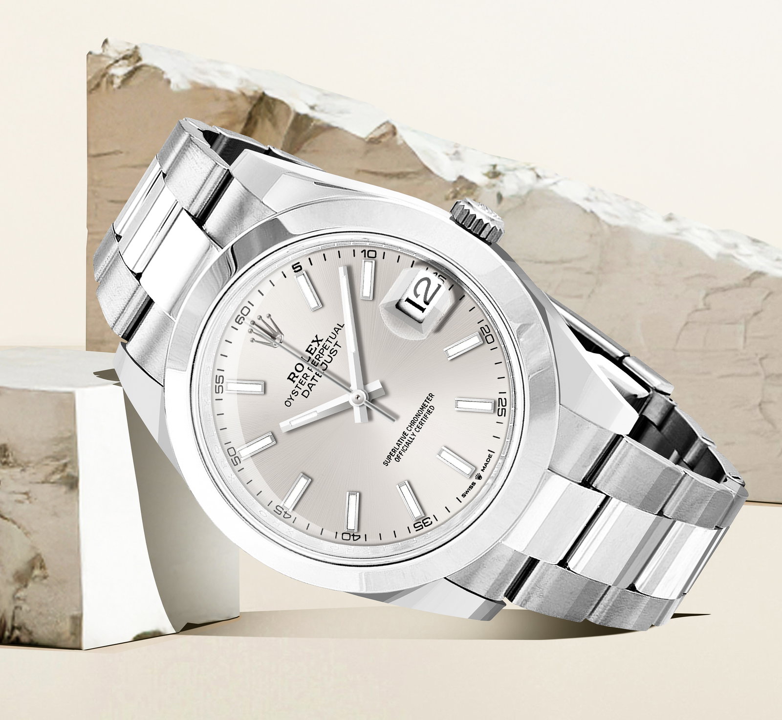 Datejust 41 Men's Silver Dial Domed Bezel Watch 126300-0003