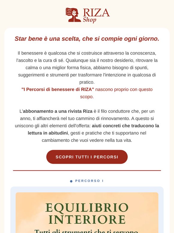 Fino al 65% di risparmio sui percorsi di benessere RIZA