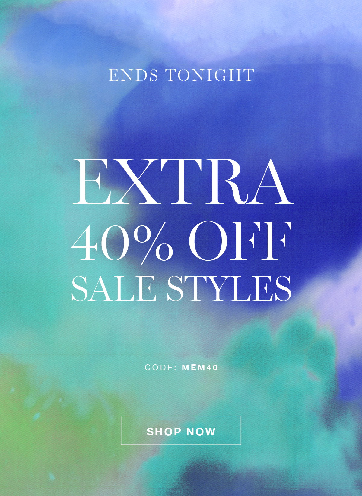 Extra 40% off all sale styles with code MEM40 at checkout. Ends 5/28.  