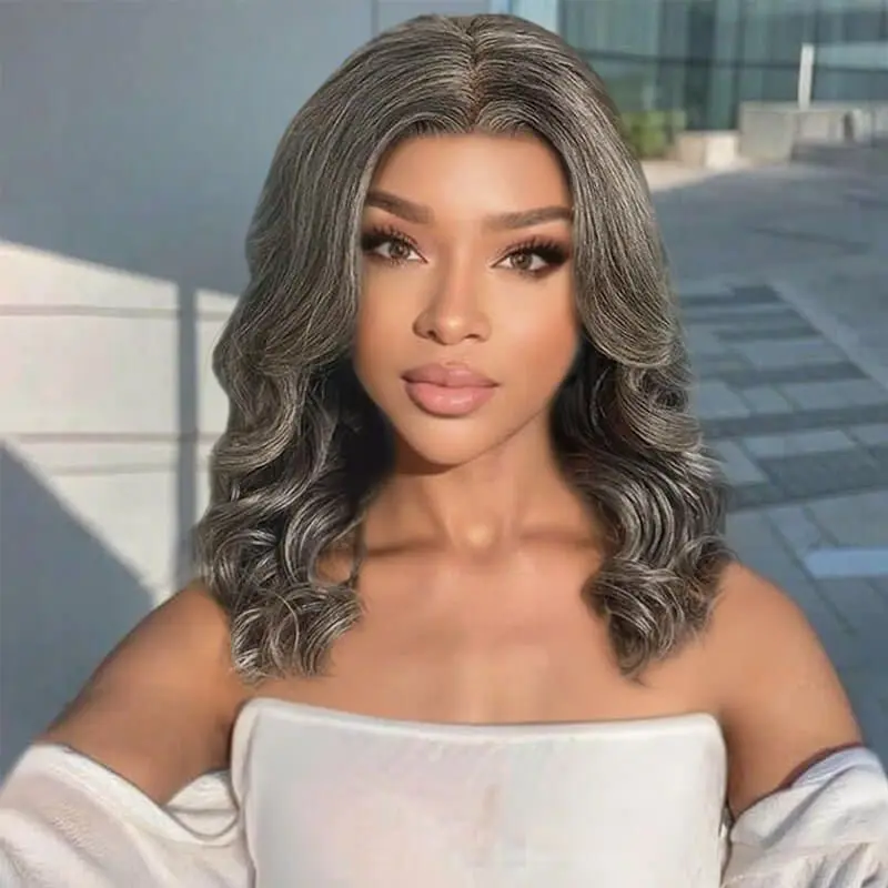 Wear and Go Wigs Salt & Pepper Body Wave 100% Human Hair Wigs