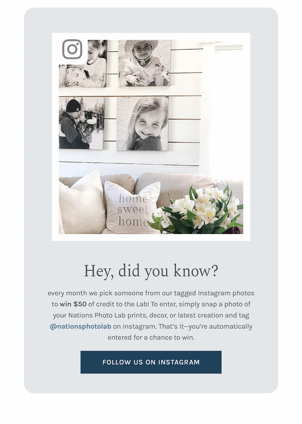 Hey, did you know? Every month we pick someone from our tagged Instagram photos to win $50 of credit to the Lab! 
