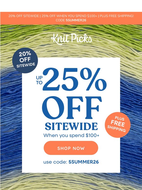 Up to 25% Off Sitewide AND Free Shipping!