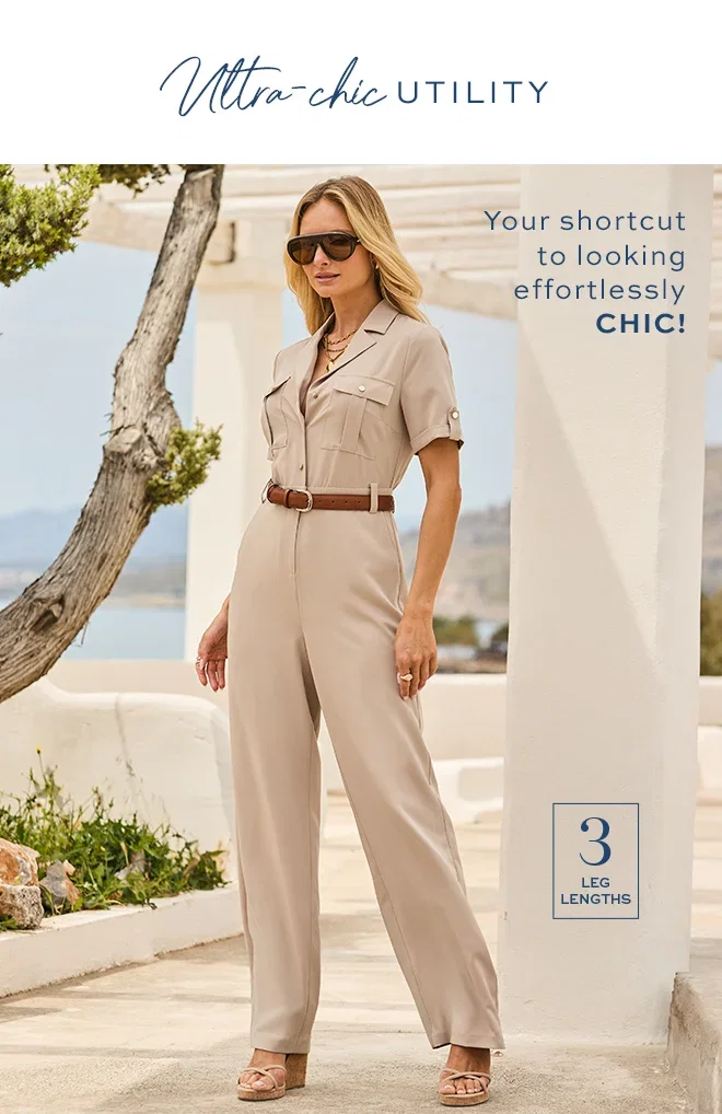 Stone Button Front Utility Jumpsuit