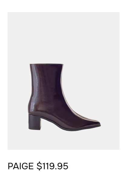 Paige Ankle Boot Port Crinkled Patent