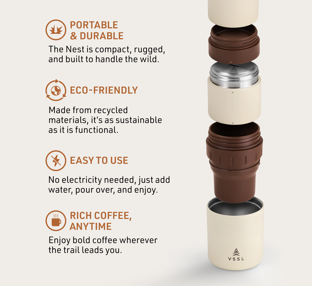 Rich coffee, anytime