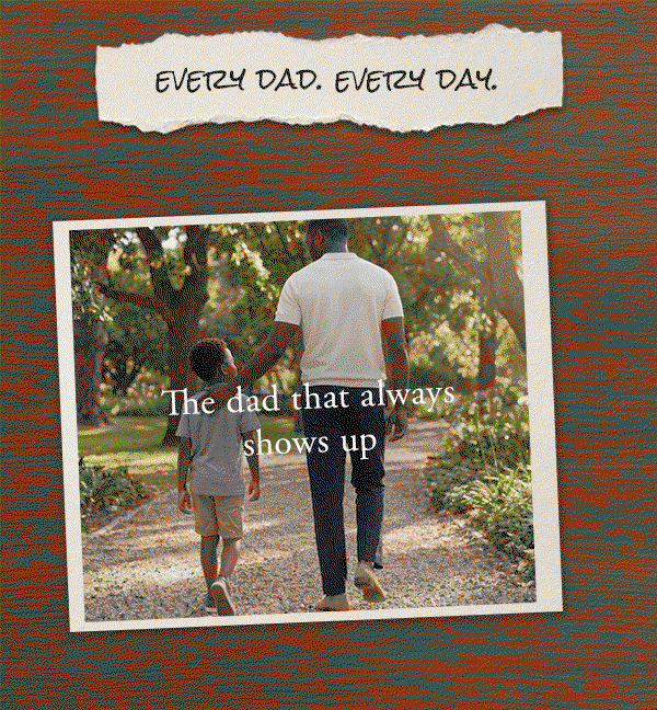 A gif shows various types of dads in Haggar clothing
