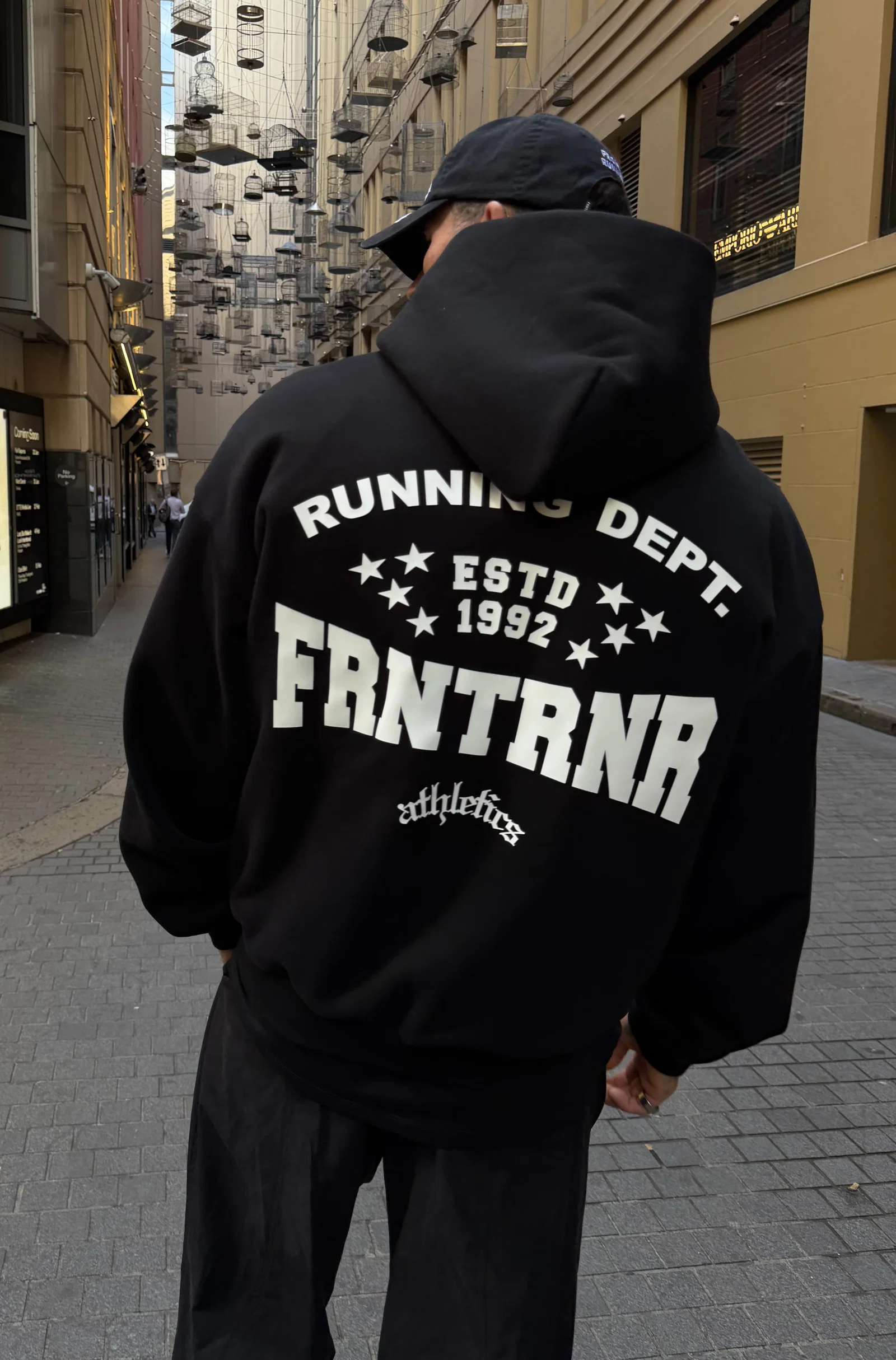 Image of FRNTRNR ESTD Hoodie - Black