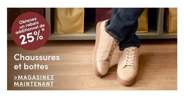 Chaussures et bottes, obtenez 25 % de rabais