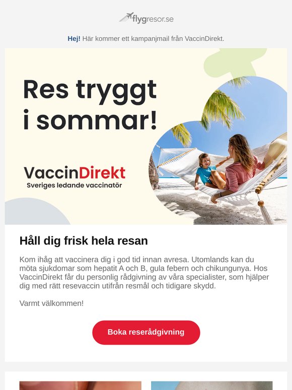 Ska du resa i sommar? Vaccinera dig i tid!