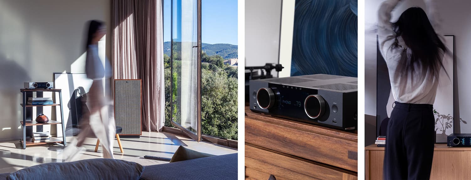 Muse series in a home living room with close-up imagery