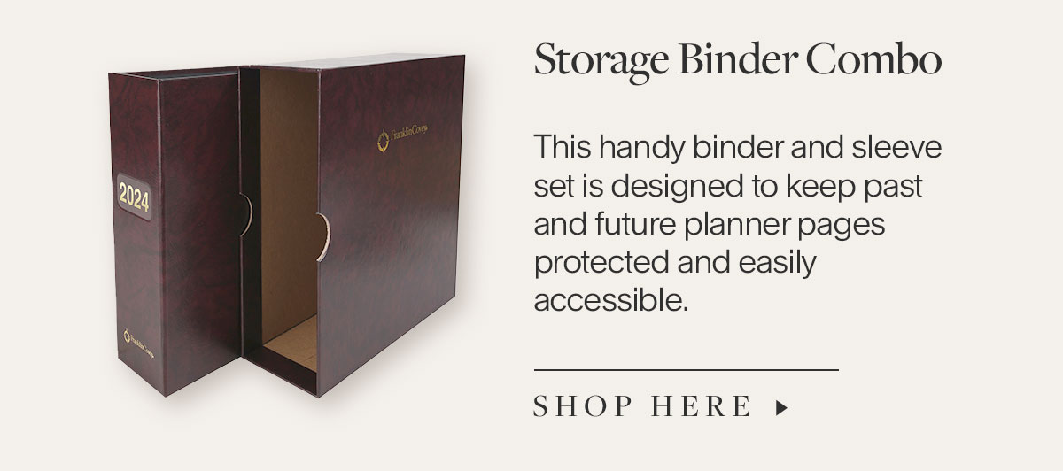 Storage Binder Combo - This handy binder and sleeve set is designed to keep past and future planner pages protected and easily accessible.