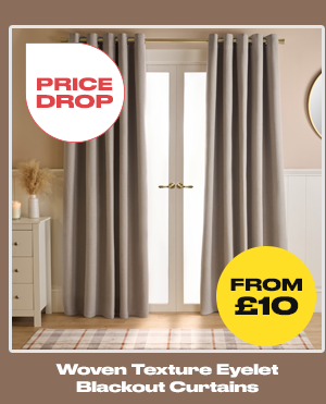 Woven Texture Eyelet Blackout Curtains