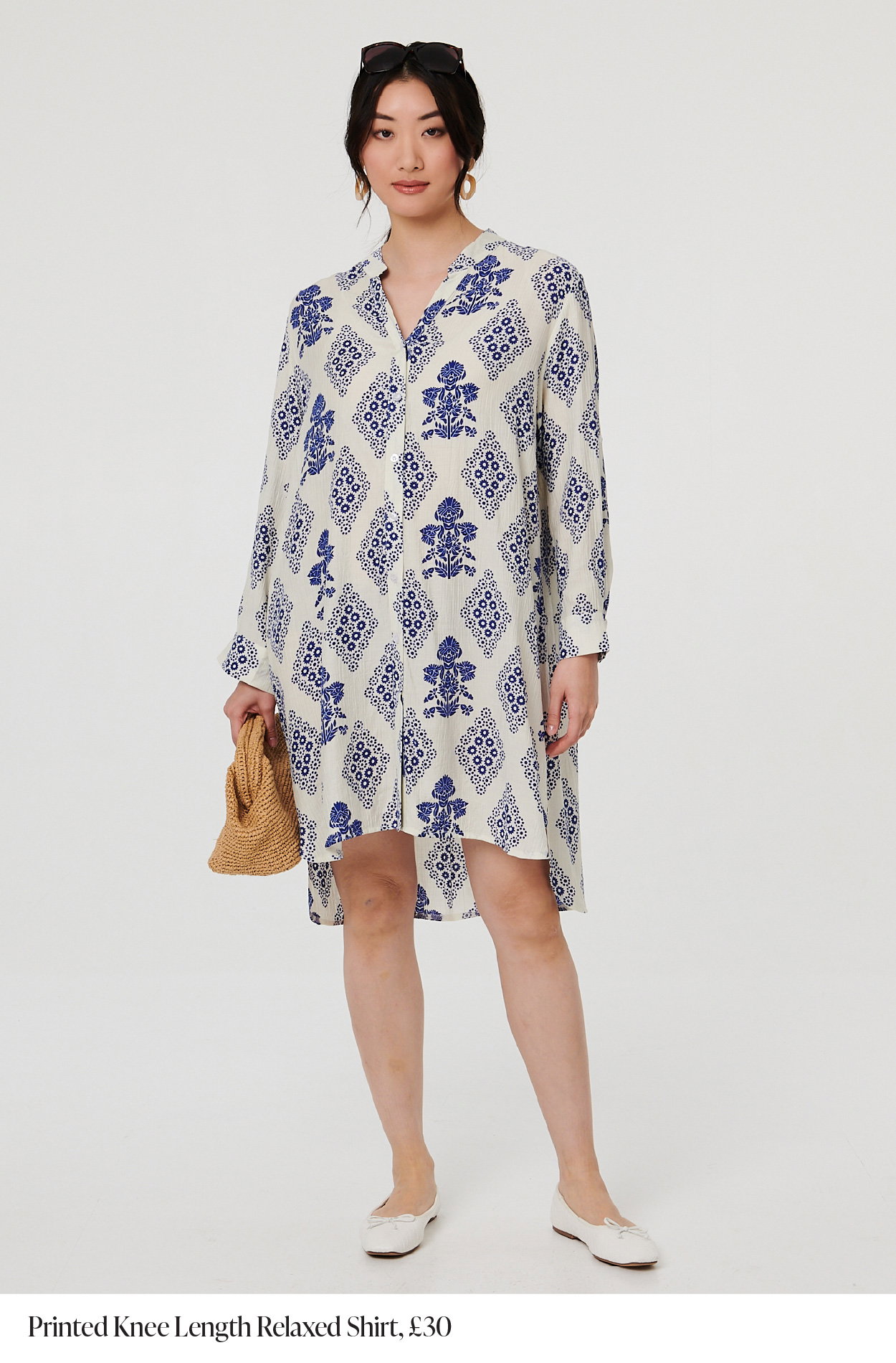 Printed Knee Length Relaxed Shirt | Shop Now