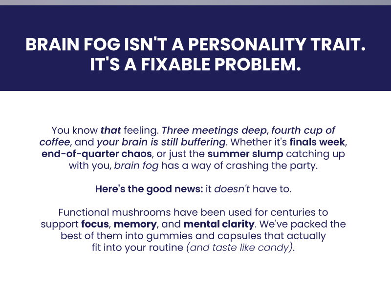 Brain Fog - Cognitive Function - Lion's Mane - Functional Mushrooms - Brain Health - Troomy Nootropics in Whittier, CA