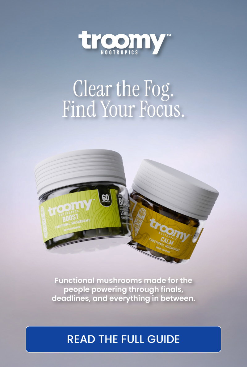 Brain Fog - Cognitive Function - Lion's Mane - Functional Mushrooms - Brain Health - Troomy Nootropics in Whittier, CA
