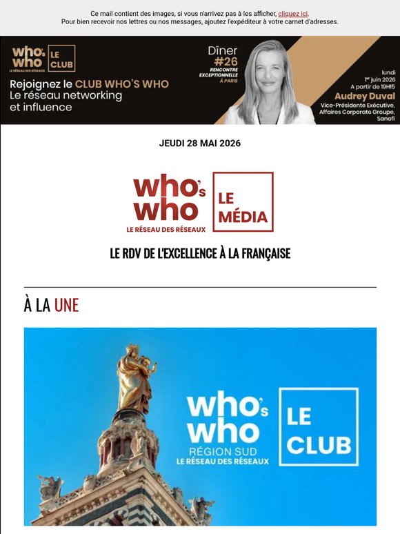 Aujourd'hui dans WHO'S WHO : Le who's who à Marseille, Benoît Magimel ...