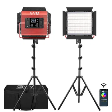 GVM-1200D 50W Bi-Color+50W RGB Led Video Light(2-Light-Kit)