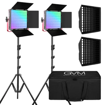 GVM-1200D 50W Bi-Color+50W RGB 2lamp-Video Light With Softbox