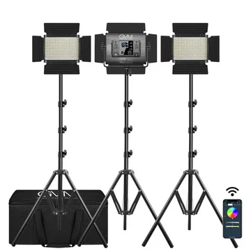 GVM-1000D 45W Bi-Color & RGB Video Light(3-Light Kit)