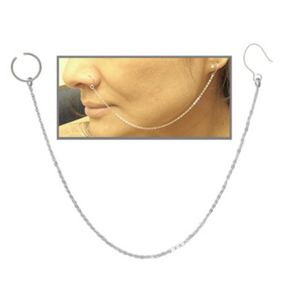Nose Hoop Ring with Silver Chain