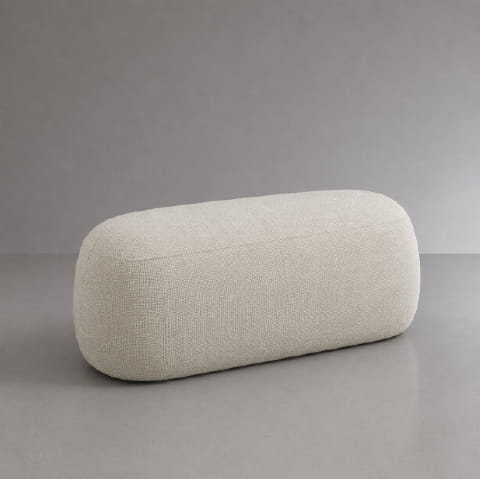 Banc en tissu écru confartable Lola