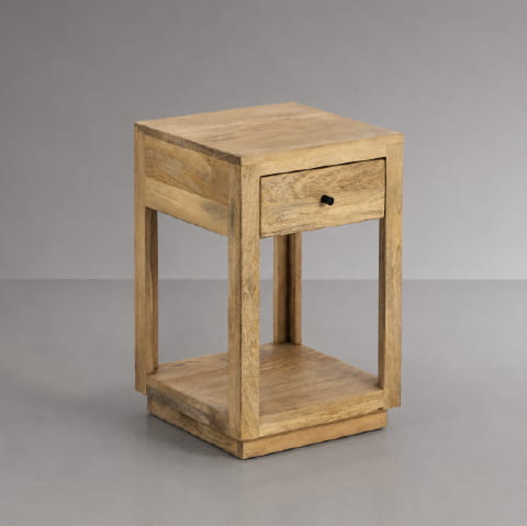 Table de chevet en bois de manguier Amara