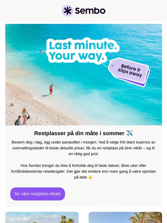 🏖️ Restplasser på dine vilkår + sommersalg med Norwegian!